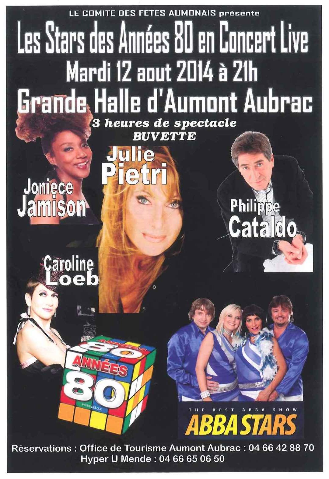 affiche du concert du 12 août 2014 à la grande halle d'Aumont